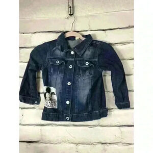 Hengsheng Jeans Children Blue Mickey Mouse Paris Jean Jacket Size M Childs 6/8